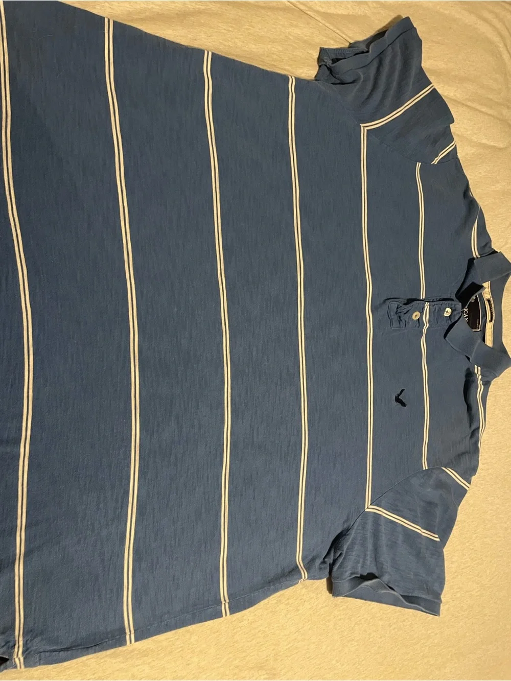 American Eagle Outfitters Blue Polo with White Stripes size XXXL